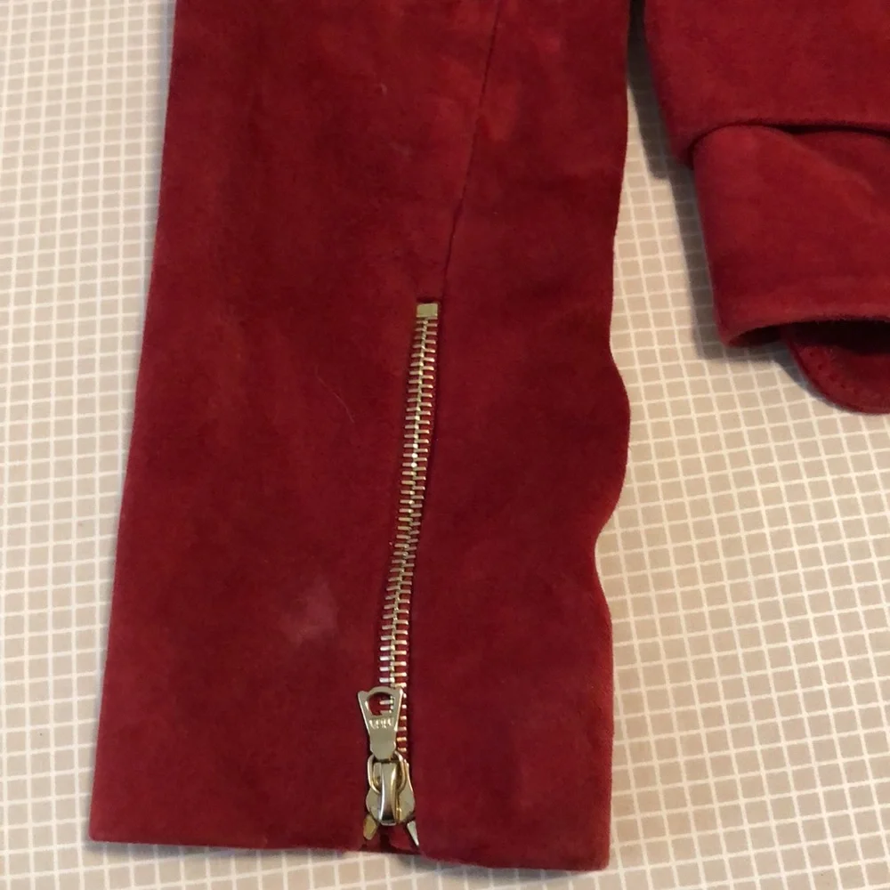 Sandro red suede jacket - Picture 4 of 8
